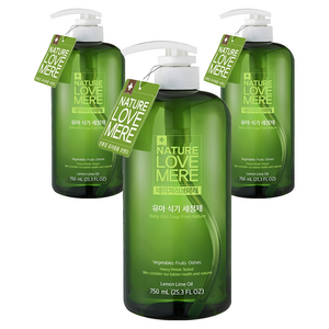 네이쳐러브메레 유아 식기세정제, 750ml, 3개