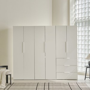 웰퍼니쳐 카린 1단 행거형 + 2단 행거형 + 3단 서랍장 높은 옷장세트