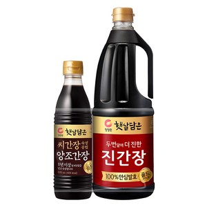 햇살담은 두번 달여 더 진한 진간장 골드 1.7L + 씨간장 골드 500ml 세트, 1세트