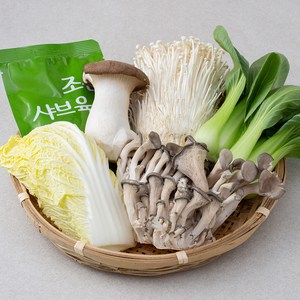 전골용 채소와 버섯(전골용 육수 소스 증정), 470g, 1개