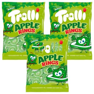 트롤리 애플링스 젤리, 100g, 3개