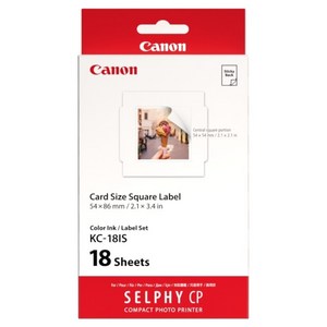캐논 셀피 인화지 스티커용지 KC-18IS, 2X3, 18개