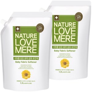 네이쳐러브메레 국화 아기 섬유유연제 리필, 1.3L, 2개