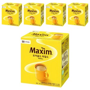 맥심 모카골드 마일드 커피믹스, 12g, 50개입, 5개