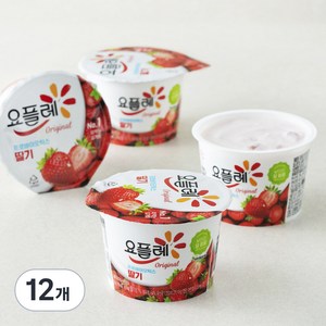 요플레 오리지널 딸기, 180g, 12개