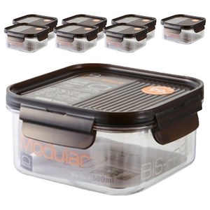 락앤락 비스프리 모듈러 정사각 밀폐용기, 600ml, 8개