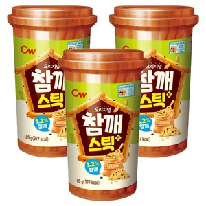 청우식품 참깨스틱 진, 85g, 3개