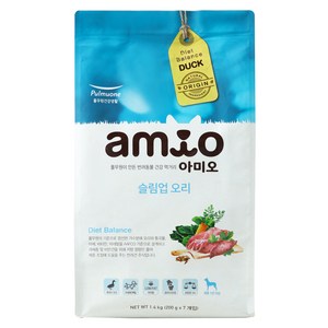 아미오 어덜트 오리 슬림업 애견사료, 1.4kg, 1개