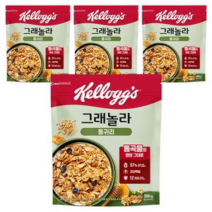 켈로그 통귀리 그래놀라 시리얼, 500g, 4개