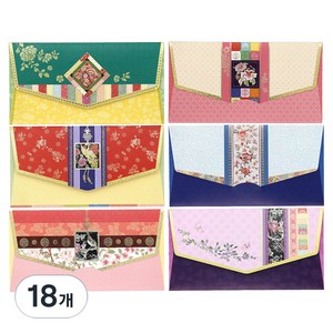 마음담아 금박500 돈봉투 세트, 혼합색상, 18개