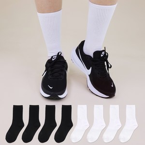 두발로 여성용 프리미엄 데일리 밴딩 장목 양말 8켤레