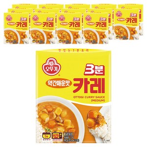 오뚜기3분 카레 약간매운맛, 200g, 15개