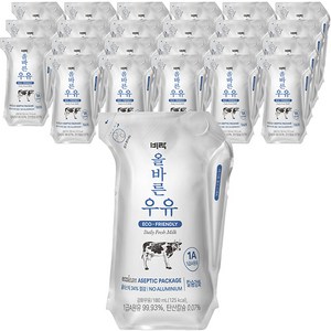 비락 올바른 우유, 180ml, 24개