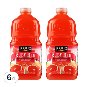 랭거스 루비레드 자몽 주스, 1.89L, 6개