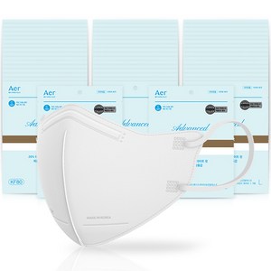 아에르 어드밴스드 라이트 황사마스크 L KF80, 1개입, 화이트, 50개