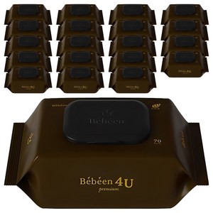 베베앙 포유 프리미엄 유아물티슈 캡형, 75g, 70매, 20개