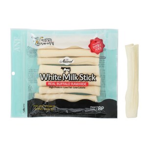ANF 강아지 로하이드 화이트 밀크스틱 8p, 우유맛, 110g, 1개