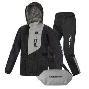 폴레이싱 오토바이 라이딩 우비상하 세트 C타입, XXL, 그레이