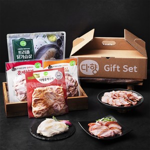 24년 추석세트 다향 훈제오리 600g + 목심 400g + 삼겹 400g + 닭가슴살 600g 4종 세트, 1세트