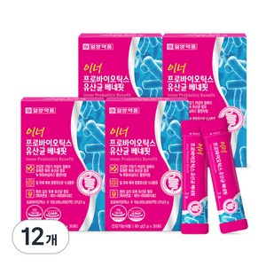 일양약품 이너 프로바이오틱스 유산균 베네핏 30p, 60g, 12개