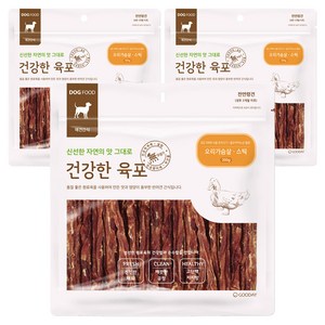 굿데이 강아지 건강한 육포, 오리가슴살 스틱, 300g, 3개