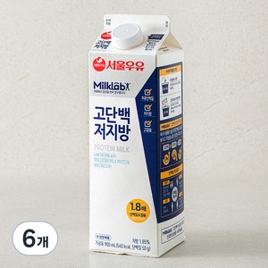 서울우유 밀크랩 고단백 저지방우유, 900ml, 6개