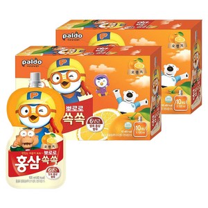 팔도 뽀로로 홍삼쏙쏙 건강음료 100ml, 1L, 2개
