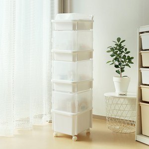 리빙스마일 직사각 기저귀 정리함 혼합형 4단, 화이트, 33 x 41 x ..., 1개