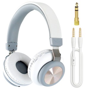Gjby 디지털 피아노 전용 헤드폰 GJ-25 + 연결 케이블 + 변환 젠더 5.5mm 세트, 화이트, 1세트
