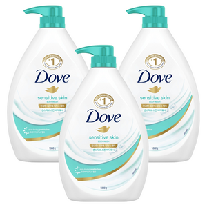 도브 센스티브 스킨 바디워시, 1kg, 3개