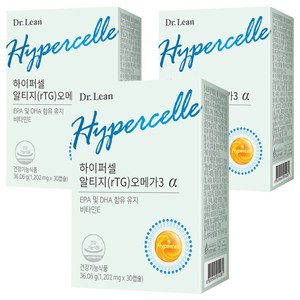 닥터린 정품 하이퍼셀 알티지 rTG 오메가3 알파, 30정, 3개