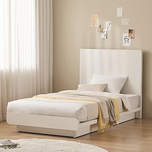 잉글랜더 SAF 모아 평상형 E0 등급 높은 헤드 밀림 방지 침대 프레임, 화이트, 슈퍼싱글