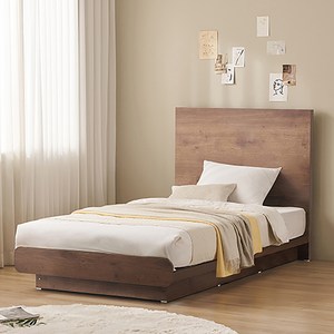 잉글랜더 SAF 모아 평상형 합성목재 헤드있음 침대 프레임, 프렌치월넛, 슈퍼싱글