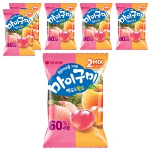 마이구미 복숭아과즙 그대로 백도황도, 66g, 6개