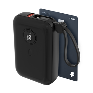 바우아토 포켓쉴 난연 PD 22.5W 고속 입출력 케이블 일체형 미니 보조배터리 10000mah