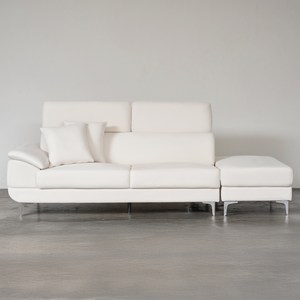 도모디자인 안토니아 플러스 무빙헤드 패브릭 3인용 소파 우형 + 쿠션 2p +스툴 세트 방문설치