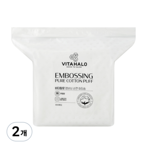 비타할로 엠보싱 순면 화장솜, 800매입, 2개