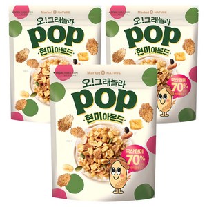 마켓오네이처 오 그래놀라 팝 현미아몬드, 340g, 3개