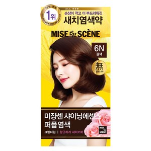 미쟝센 샤이닝 에센스 새치전용 염색제, 6N 갈색, 3개