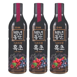 백년동안 산머루 복분자 현미발효 흑초, 900ml, 3개