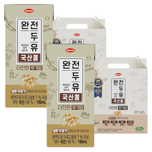 전두유 더진한 국산콩 무가당 두유, 190ml, 32개