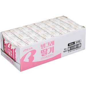 빙그레 딸기우유, 190ml, 24개