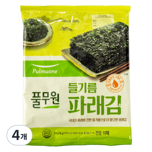 풀무원 들기름 파래김 전장 10p, 35g, 4개