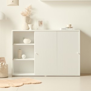 룸앤디 스르륵 감각 템바보드 LPM 목재 슬라이딩 수납장 3단 1200 서랍 일반형 방문설치