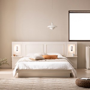 삼익가구 리네 프리미엄 호텔 침대+ 7존 독립스프링 매트리스 + 멀티 조명 협탁2p 세트 방문설치