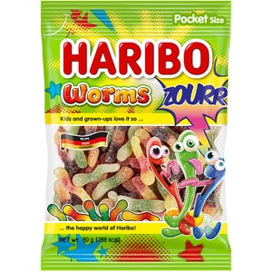 하리보 웜즈 사우어 젤리, 80g, 1개