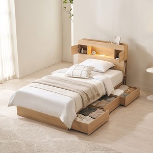 삼익가구 루이드 LED 3단 수납 침대 프레임 + 베이직 본넬 매트리스 세트 방문설치