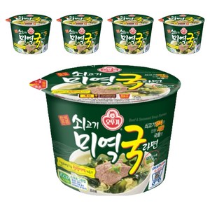 오뚜기 쇠고기 미역국라면 용기 100g, 5개