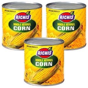 리치스 홀 커넬 스위트 콘 통조림, 2.125kg, 3개