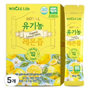 홀라이프 유기농 레몬즙 14p, 280g, 5개